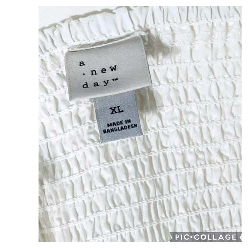 A NEW DAY WHITE SMOCKED BACK STRAPPY FULL MINI DRESS - Picture 4 of 4